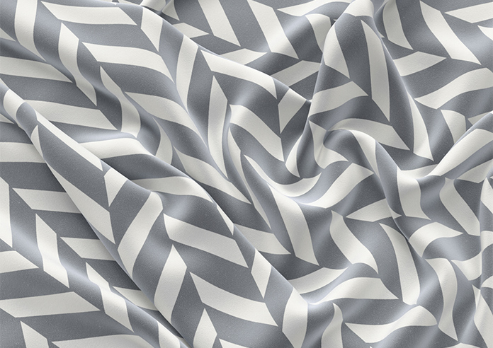 Chevron Stripe, Grey - Motorised Roman Blind - Image 4